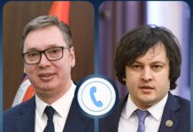 Predsednik Vučić sa Kobahidzeom o pitanjima od značaja u odnosima Srbije i Gruzije